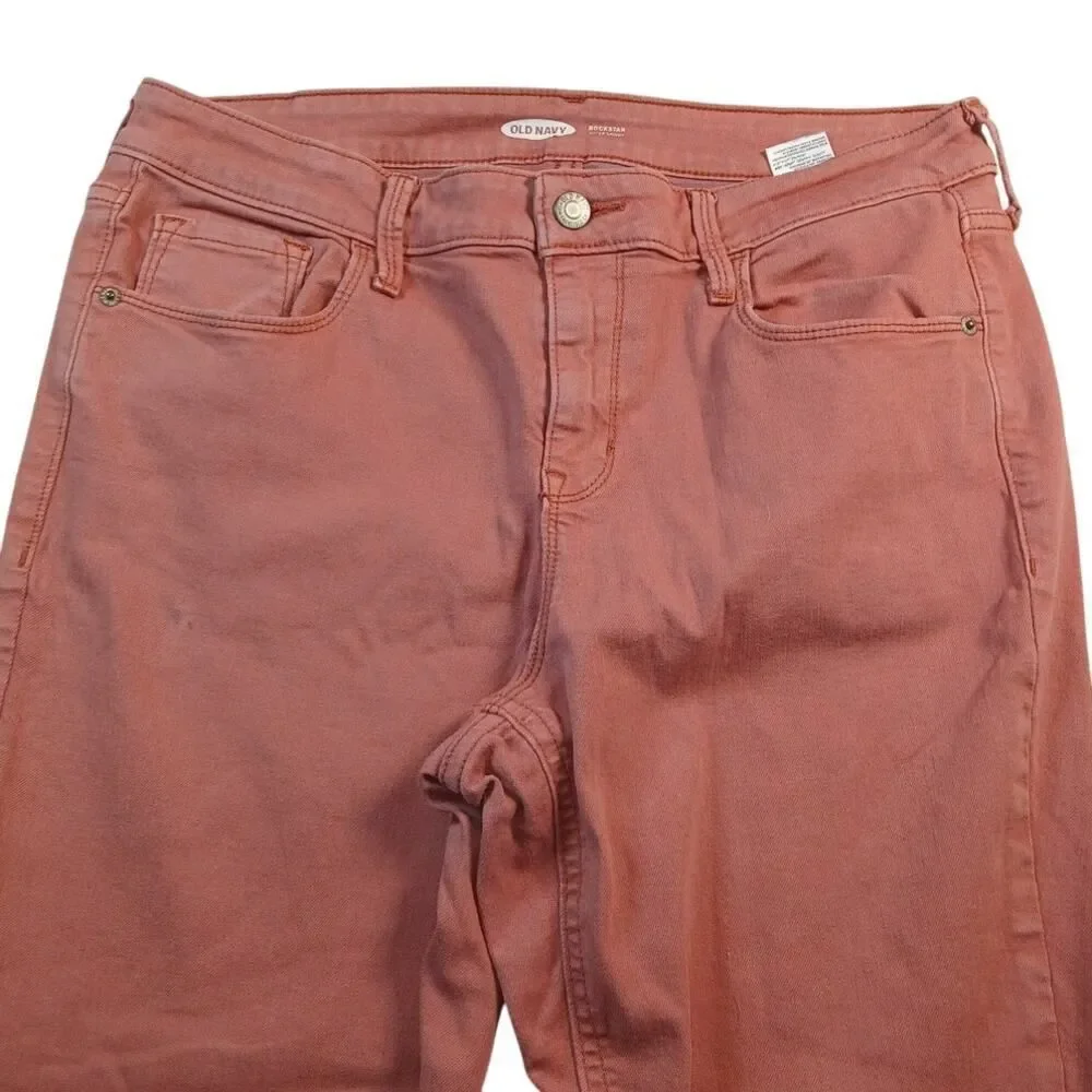 Old Navy Rockstar Girls Super Skinny Salmon Colored Jeans - Size 12